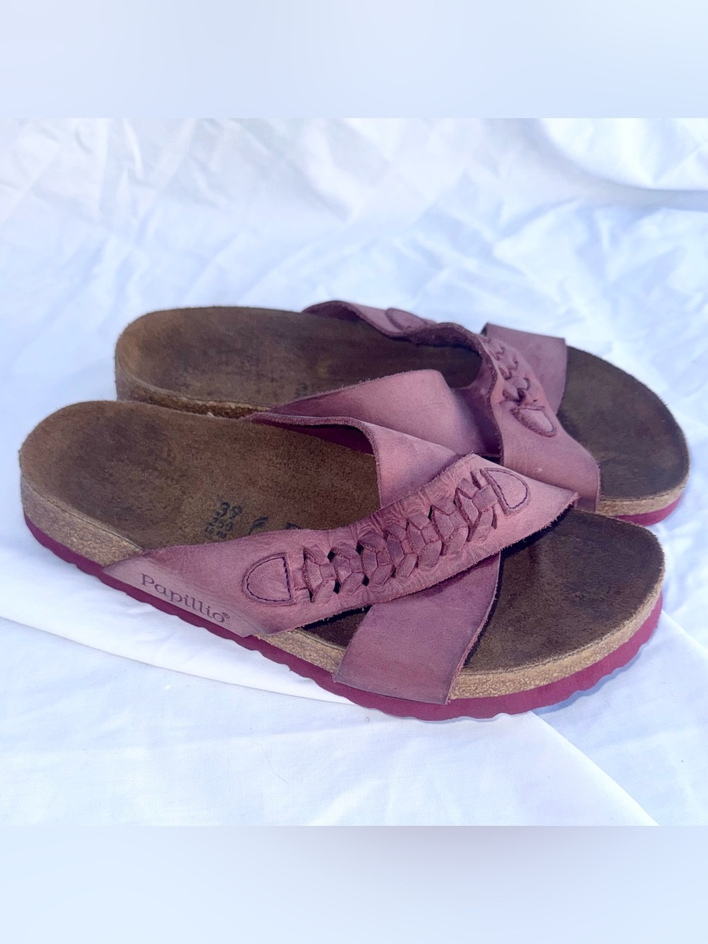 Birkenstock Papillio Daytona Sandals Purple Suede Braided Straps EU 39